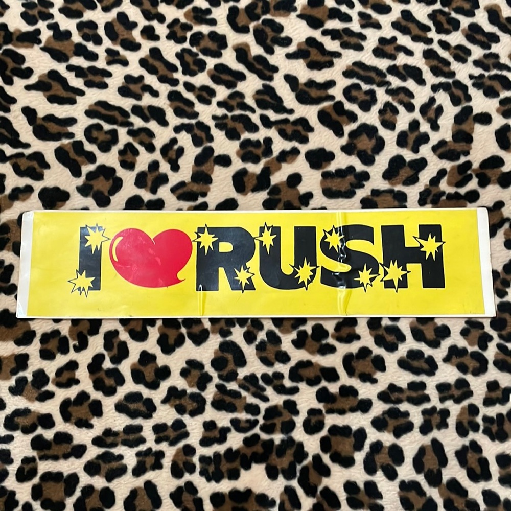 Vintage I Love RUSH Sticker ⭐️ Decal 70s 80s Rock & Roll Music Metal